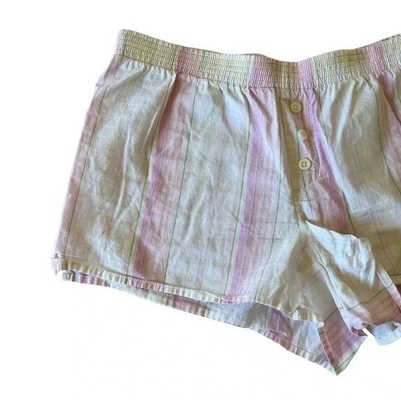 Gap Lightweight Cotton Pink White Strips Pull on Sleepwear Shorts SZ XS #2177 - Picture 3 of 11